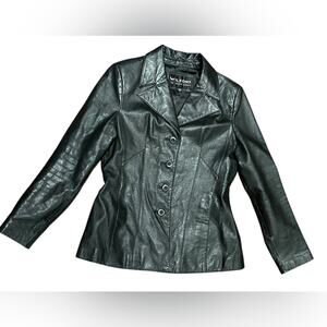 Wilsons Leather Womens Size Medium Black Leather Blazer/Jacket